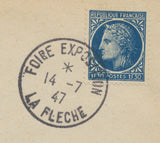 1947 lettre Obl. FOIRE-EXPOSITION DE LA FLECHE EXTRA. C488