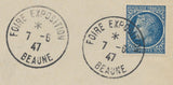 1947 lettre Obl. FOIRE EXPOSITION BEAUNE EXTRA. C491
