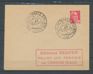 1948 CP Obl TOUR DE FRANCE CYCLISTE STRASBOURG C523
