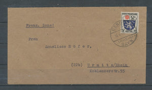 1945 Rhénanie Palatinat sur lettre Zône Française C550