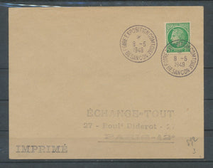 1948 Lettre Obl Foire expo comtoise Besançon. EXTRA. C925