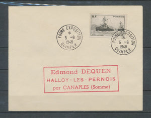 1948 Superbe lettre Obl. Foire Exposition QUIMPER. C929