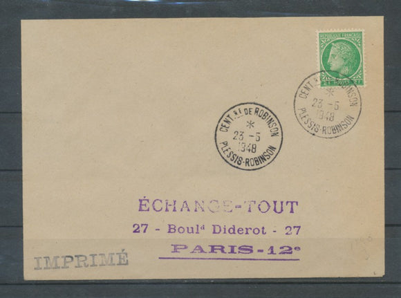 1948 Superbe lettre obl. CENTENAIRE DE ROBINSON C939
