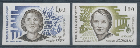 1983 France N°2293 + 2294 Non dentelés Neufs luxe ** COTE 40€ D1076