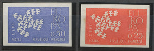 1961 France N°1309 + 1310 Europa Non dentelés Neuf luxe** COTE 140€ D1506