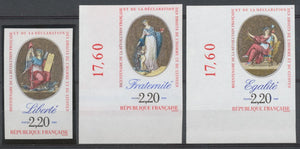 1989 France Série N°2573 à 2575 C.D.F Non dentelés Neufs luxe** COTE 155€ D2197
