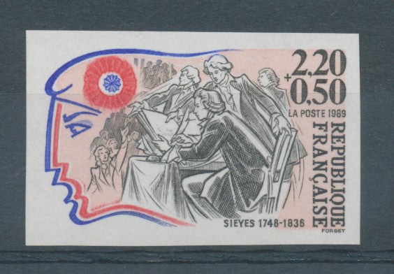 1989 France N°2564, Sieyès Non dentelé Neuf luxe** D2938