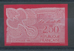 1990 France N°2631a La dentelle Non dentelé Neuf luxe** COTE 15€ D2950