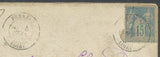 1890 Lettre N°90 15c. bleu CAD Perreux T18 Ind.15 + OL LOIRET(43) E256