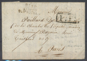 1818 Lettre en port payé marque P13P condé sur Noireau pr Paris F126