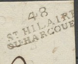 1822 Lettre marque liénaire 48/St HILAIRE/DU HARCOUET MANCHE(48) TB. F164