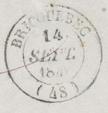 1841 Lettre CAD T14 BRICQUEBEC MANCHE(48) TB. F363