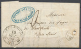 1845 Lettre CAD T12 1 fleuron PREZ-EN-PAIL MAYENNE(51) TB. F364