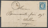 1872 Lettre N°60 obl CAD T22 perlé GC4370 CHIRAC Indice 19 LOZERE(46) F471