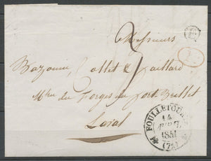 1841 Gd cachet Fouilletourte T12+ Boite Rurale E La suze+ Id 1 d rural rge F514