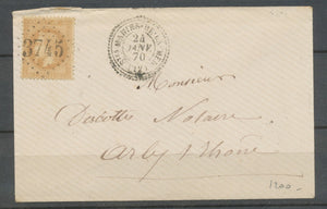1870 Env. N°28 Obl GC3745 càd T22 Stes MARIES-DE-LA-MER BOUCHES DU RHONE H2032