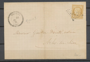 1871 Lettre N°59 Obl GC4932 càd T24 MOURIES Bouches-du-Rhône H2034