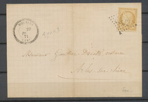 1871 Lettre N°59 Obl GC4932 càd T24 MOURIES Bouches-du-Rhône H2034