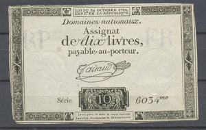 Assignat de 10 livres TB H2076
