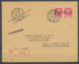 Enveloppe ILOT de St NAZAIRE 4f80 rose Griffe TAXE PERCUE recommandé H2280