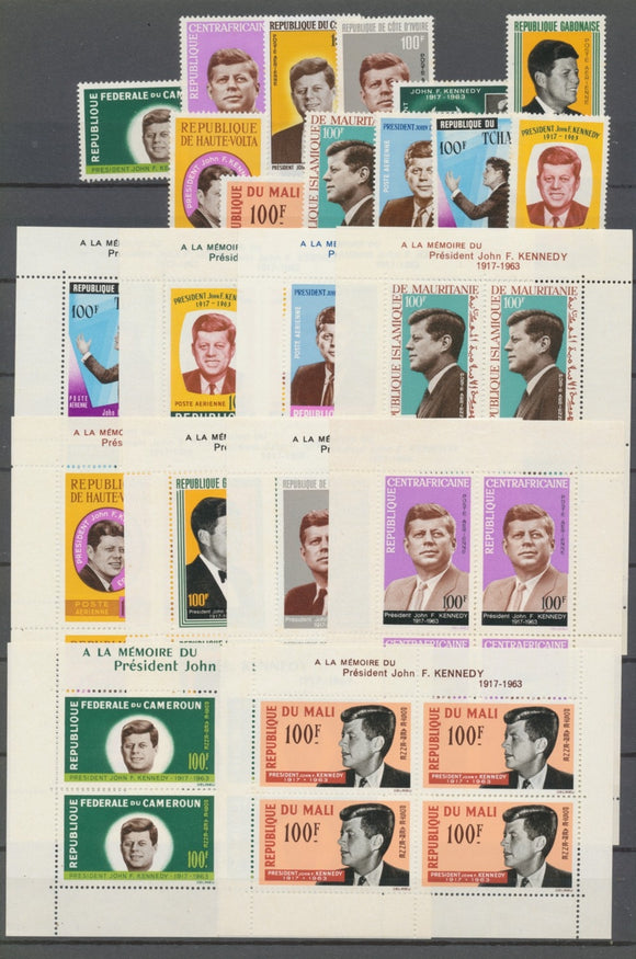 1964 Afrique Série Kennedy TP + Blocs feuillets Neuf luxe **. Superbe H2508