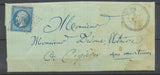 1863 Lettre N°22 20c bleu Obl GC 3509 CAD Type 22 St-Auban (78) VAR. H2586