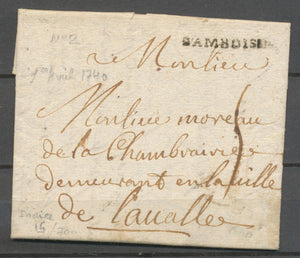 1740 Lettre Marque Lenain N°2 D'AMBOISE INDRE ET LOIRE (36) TTB H2591