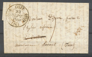 1840 Lettre CAD Type 11 COZES (16)  CHARENTE INFERIEURE. Superbe H2612