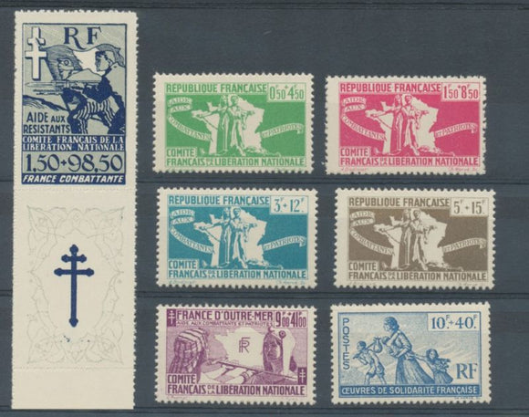 Colonie timbres de solidarité N°60 à 66 Neuf ** K57