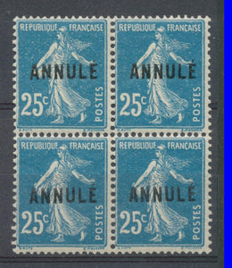 Cours d'Instruction Bloc 4 N°140aCI 2 25c bleu ANNULE Neuf luxe ** M465