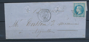 1868 Lettre N°29 GC3970 TONNEINS + BR D Longueville LOT ET GARONNE (45) N1235