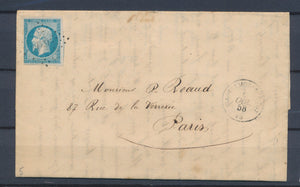 1858 Lettre N°14 Obl PC631 CASTELMORON-S-LOT LOT et GARONNE(45) N1297