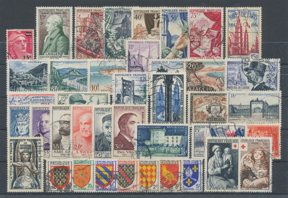 FRANCE Année Complète 1954. Oblitérés, B/TB COTE 260€ N1692