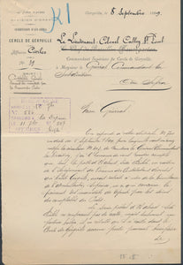 1899 Document signé Du Lieutenant Calley St Paul 10ème corps armée à Oran N1804