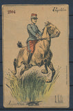 1904 CP neuve Equitation militaire sur son cheval en couleur N1848