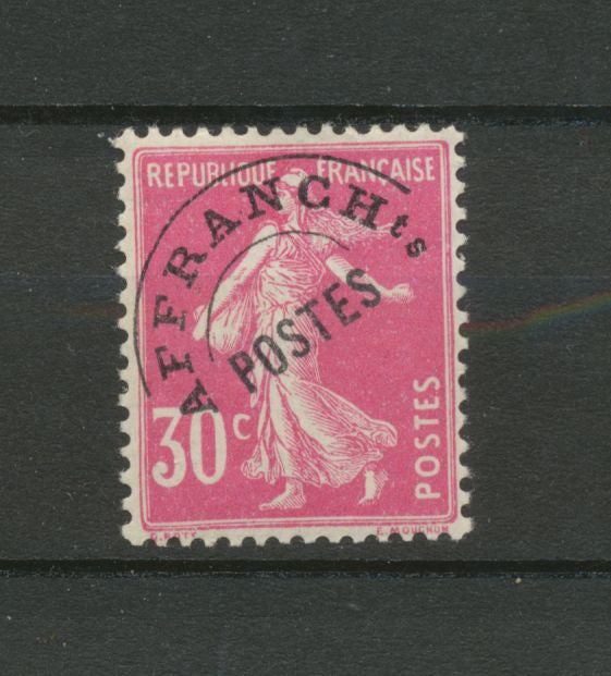 Timbre Préoblitéré N°59 30c rose semeuse Neuf luxe ** B/TB. Cote 80€. N1896