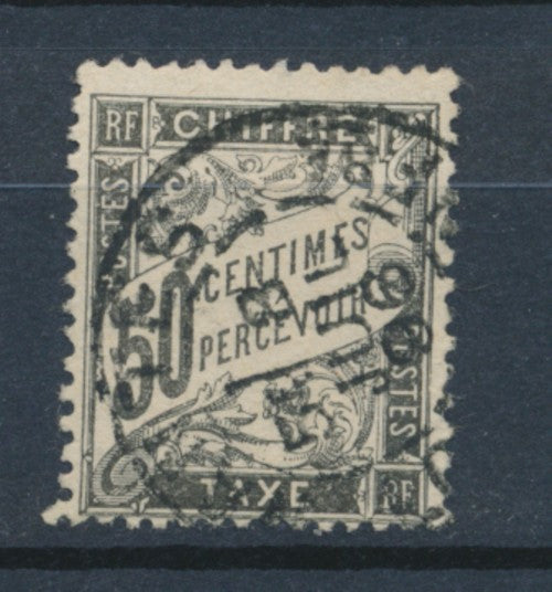 FRANCE TIMBRE TAXE N°20 50c Noir oblitéré Signé CALVES. B/TB N2067