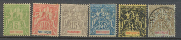 Colonies Françaises MARTINIQUE lot N°44 à 49 N*/Obl C 90€ N2506