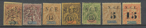 Colonies Françaises Nlle CALEDONIE N°54 à 58 + N°65-66 N*/Obl. Cote 130 € N2606