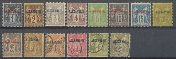 Colonies Françaises ALEXANDRIE N°1 à 17 sauf N°6,8 et 14 N*/Obl Cote 238€ N2825