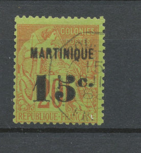 Colonies Françaises Martinique N°16 15 sur 20c Brique Obl Signé Calves N3086