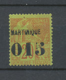 Colonies Françaises Martinique N°6 015 sur 20c brique Neuf* Signé Calves N3087