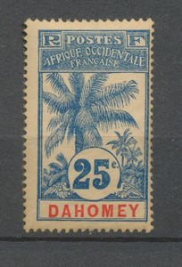Colonies Dahomey Palmier n°24 25c bleu Neuf * Cote 22€ N3202