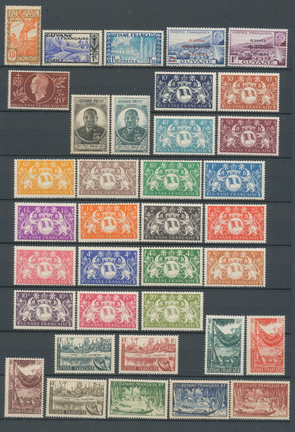 Colonies Françaises GUYANE N°174 à 217 N**/N* C 116,75€ N3518