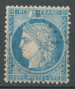 Timbre Variété N°60 25c bleu grosse tâche sur le U de REPUB. RARE N3561