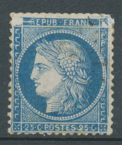 Timbre Variété N°60 25c bleu Position 146A2 7ème état. Timbre B. Rare N3562
