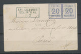 Fév. 1871 Env Als. Lor. Paire 20c Obl K.PR.FELD-POST/RELAIS N°81 CHATILLON N3579