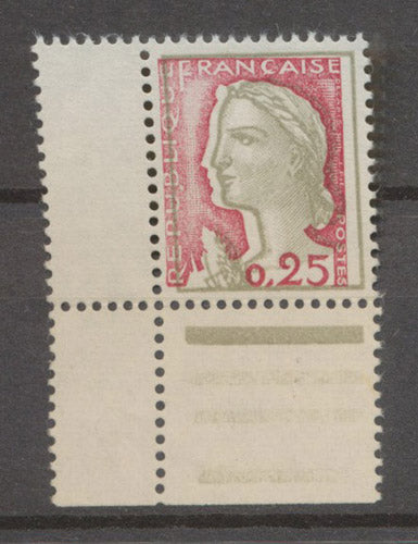 N°1263e 25c Decaris couleur rose très décalée Cdf N** Cote 65€ (Maury) N3603