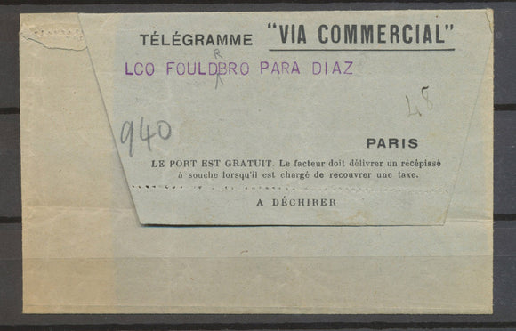 1929 TELEGRAMME Avec VIA COMMERCIAL de CARACAS. Superbe N3632
