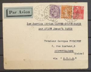 17/08/1931 CANNES-PARIS Vol de retour de la ligne par la STAR. N3647